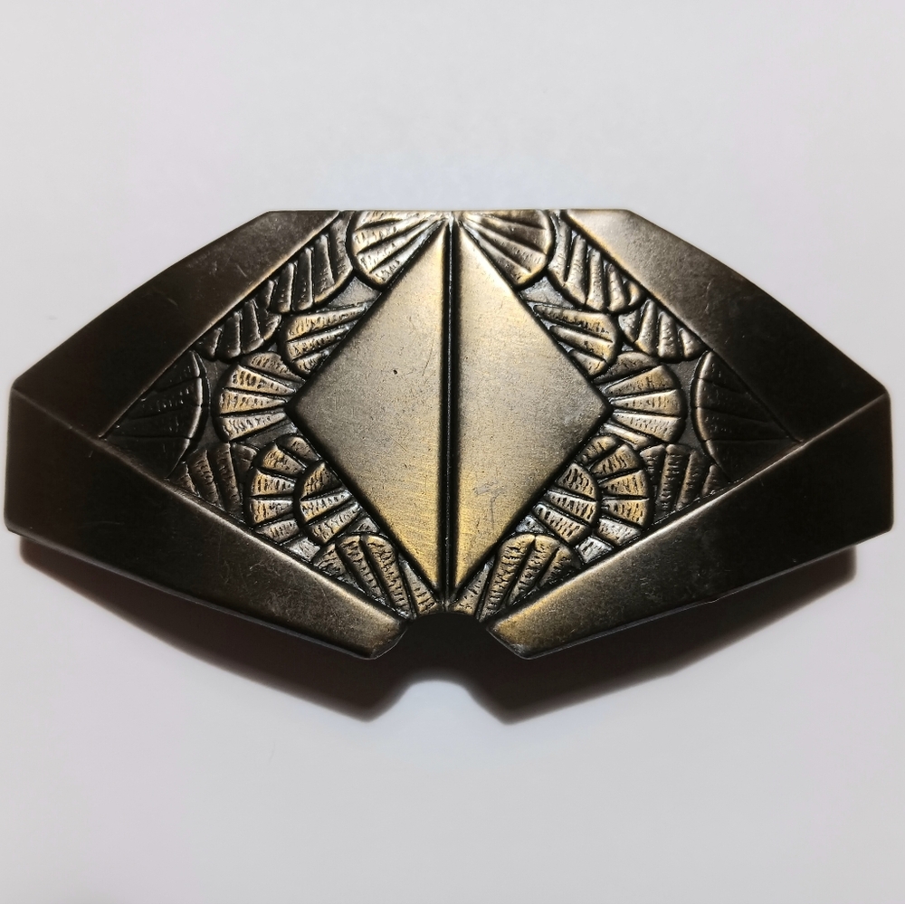 Vintage Bronze Hair Barrette Art Deco Hair Clip